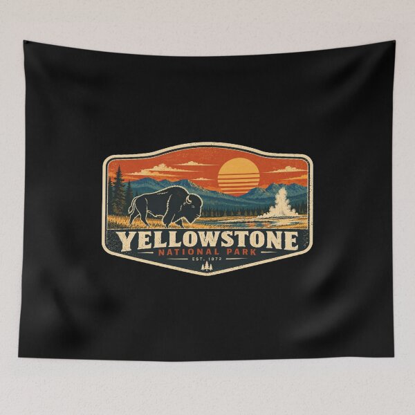 Item preview, Yellowstone National Park Bison Retro Vintage designed and sold by Swanny's Custom T-shirt and Gift Designs.