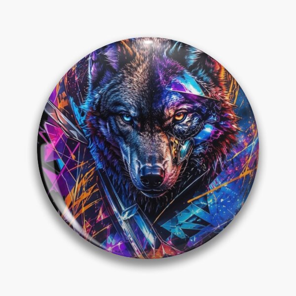 Item preview, Vibrant Geometric Neon Wolf Art designed and sold by RoyalDeluxGo.
