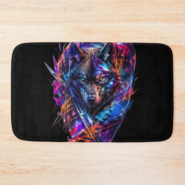 Item preview, Vibrant Geometric Neon Wolf Art designed and sold by RoyalDeluxGo.