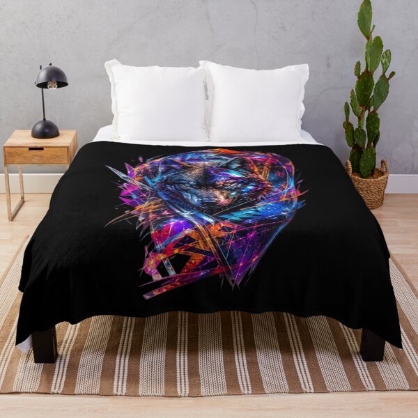 Item preview, Vibrant Geometric Neon Wolf Art designed and sold by RoyalDeluxGo.