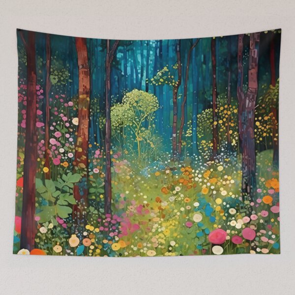 Item preview, Gustav Klimt Flower Garden Vivid Seamless Flowers Vintage Floral Patterns Digital Art Illustration designed and sold by Matt_Smith.