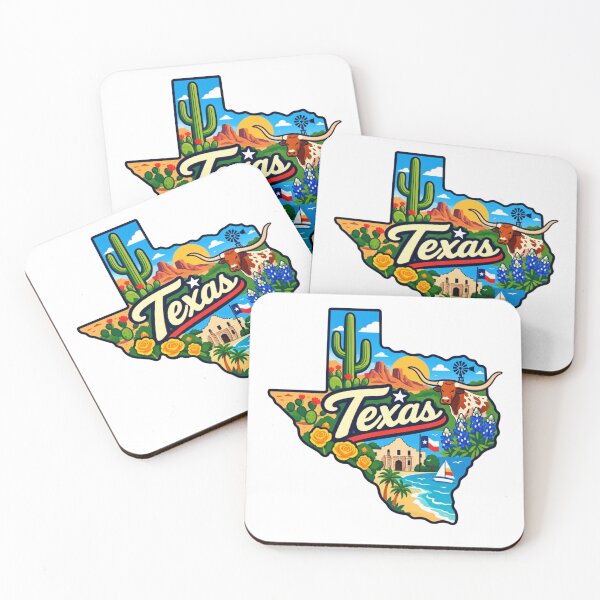 Artikelvorschau, Karte des Bundesstaates Texas entworfen und verkauft von Myra365Art.