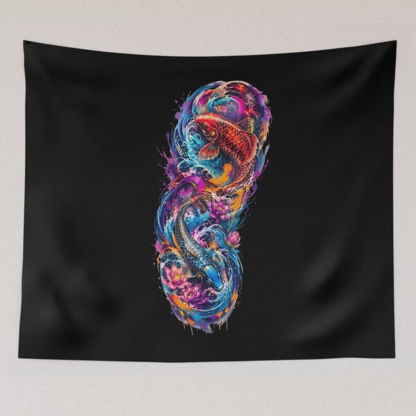 Item preview, Vibrant Japanese Koi Fish Tattoo Art designed and sold by RoyalDeluxGo.