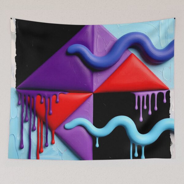 Item preview, dripping triangles C colorful geometric abstract design designed and sold by SmashingDeals.