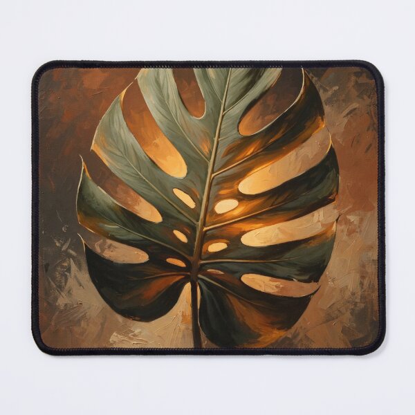 Item preview, Monstera Leaf in Amber Light Wall Art Print designed and sold by Hearth & Hue.