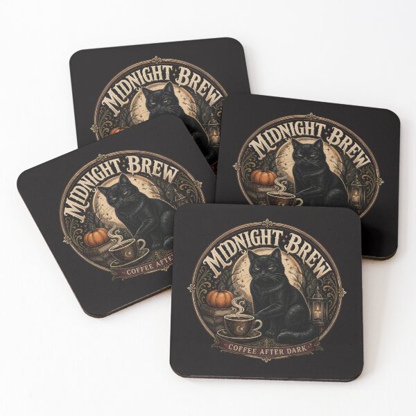 Item preview, Midnight Brew — Black Cat Halloween designed and sold by LiviuGligoros.