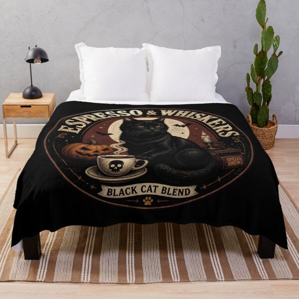 Item preview, Espresso & Whiskers — Black Cat Halloween designed and sold by LiviuGligoros.