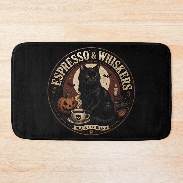 Item preview, Espresso & Whiskers — Black Cat Halloween designed and sold by LiviuGligoros.
