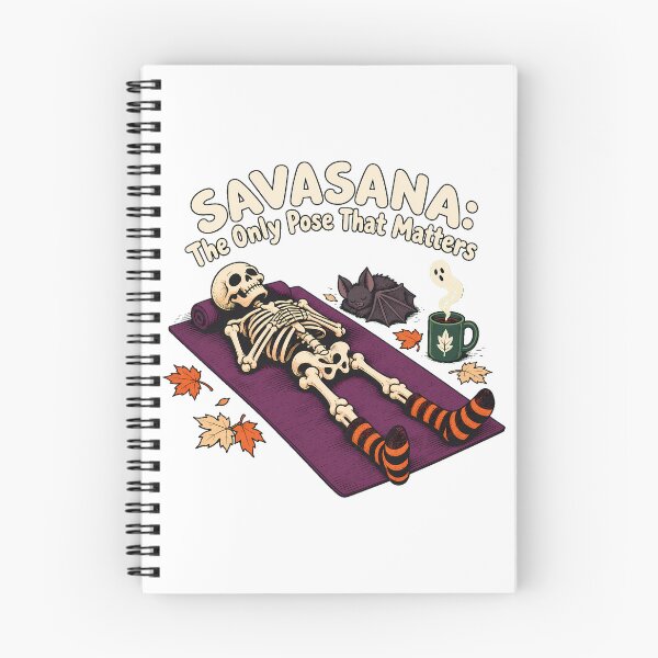 Item preview, Savasana Skeleton Autumn Rest Halloween Yogi designed and sold by chattsuede.