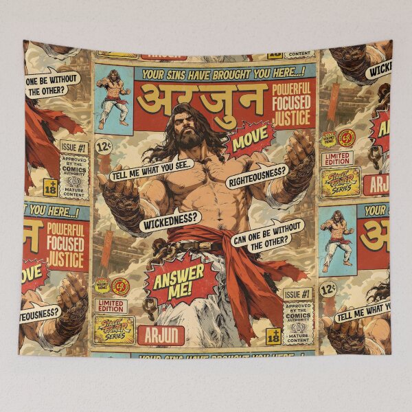 Item preview, Street Fighter Arjun Vintage Retro Comic Cover Art designed and sold by Back2Collage.