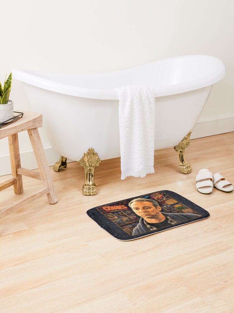 Thumbnail 2 of 6, Bath Mat, What would Stuart do? designed and sold by TeeCodes.