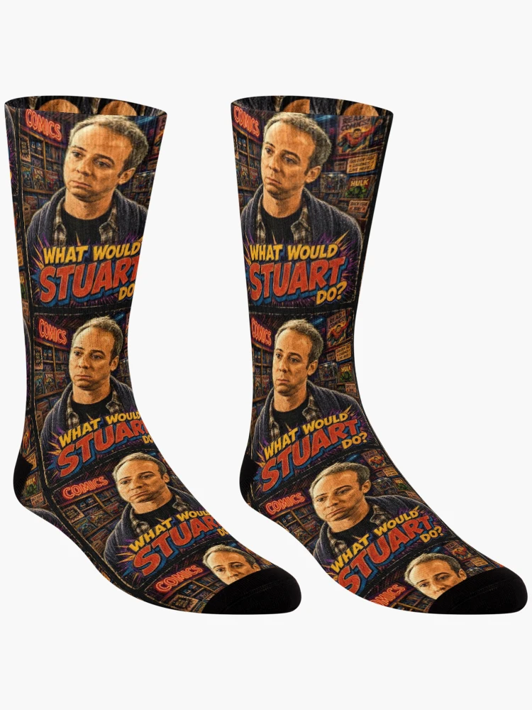 Thumbnail 3 of 5, Socks, What would Stuart do? designed and sold by TeeCodes.