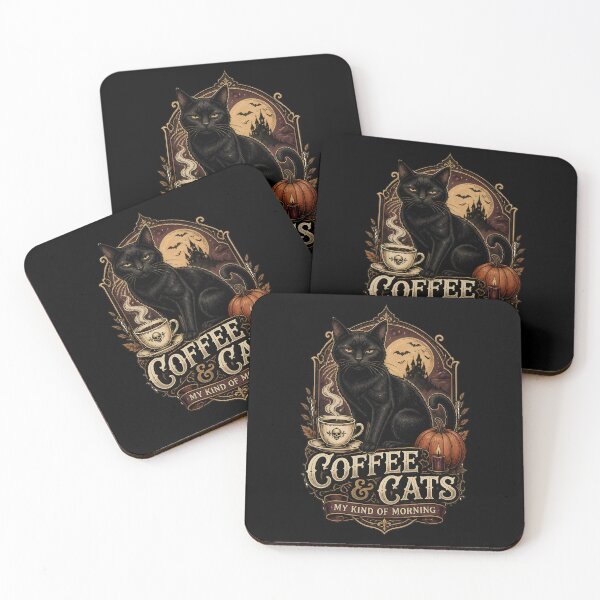 Item preview, Coffee & Cats — Black Cat Halloween designed and sold by LiviuGligoros.