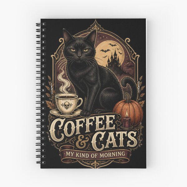 Item preview, Coffee & Cats — Black Cat Halloween designed and sold by LiviuGligoros.