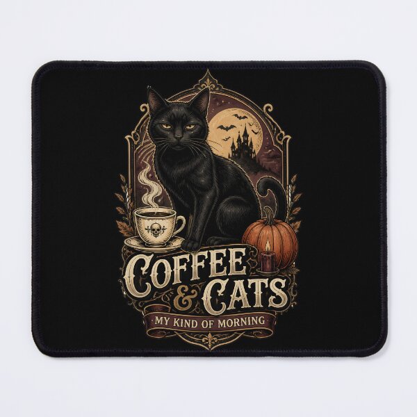 Item preview, Coffee & Cats — Black Cat Halloween designed and sold by LiviuGligoros.