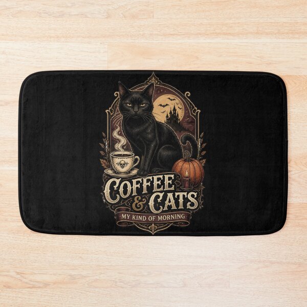 Item preview, Coffee & Cats — Black Cat Halloween designed and sold by LiviuGligoros.