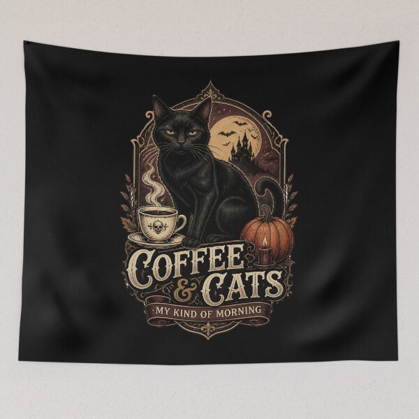 Item preview, Coffee & Cats — Black Cat Halloween designed and sold by LiviuGligoros.