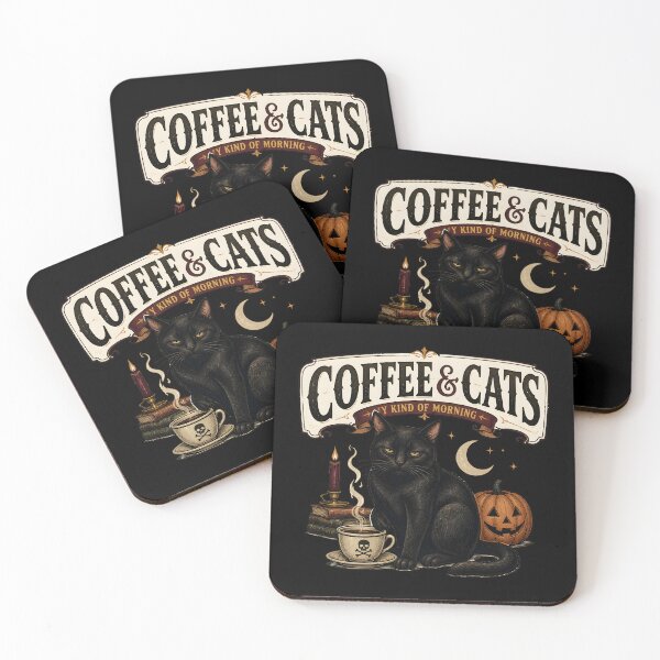 Item preview, Coffee & Cats — Black Cat Halloween designed and sold by LiviuGligoros.