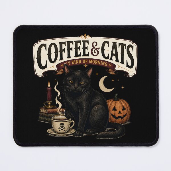 Item preview, Coffee & Cats — Black Cat Halloween designed and sold by LiviuGligoros.