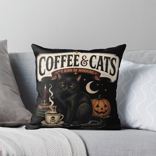 Item preview, Coffee & Cats — Black Cat Halloween designed and sold by LiviuGligoros.