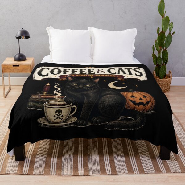 Item preview, Coffee & Cats — Black Cat Halloween designed and sold by LiviuGligoros.