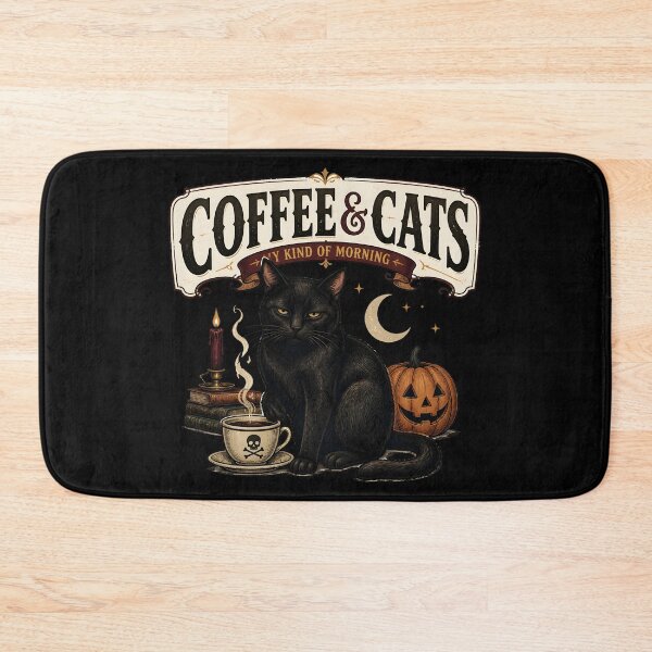 Item preview, Coffee & Cats — Black Cat Halloween designed and sold by LiviuGligoros.