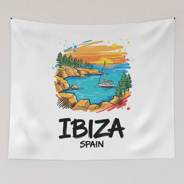 Item preview, Ibiza Beach Spain Coastal Travel Art designed and sold by Merch by Das Design Studio.