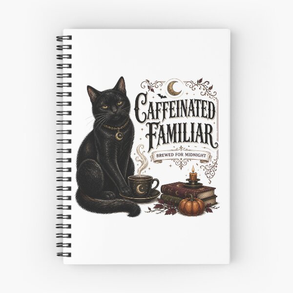 Item preview, Caffeinated Familiar — Black Cat Halloween designed and sold by RoyesButler.