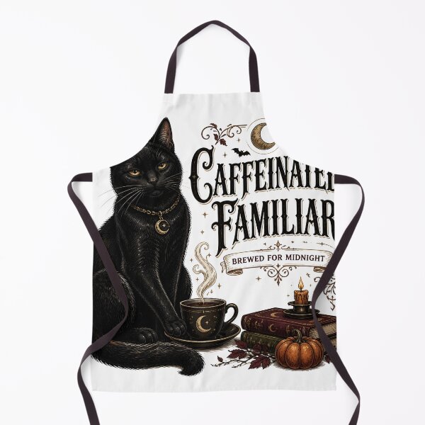 Item preview, Caffeinated Familiar — Black Cat Halloween designed and sold by RoyesButler.