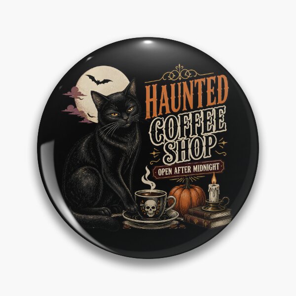Item preview, Haunted Coffee Shop — Black Cat Halloween designed and sold by RoyesButler.
