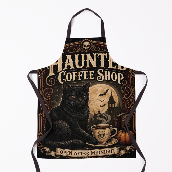 Item preview, Haunted Coffee Shop — Black Cat Halloween designed and sold by RoyesButler.