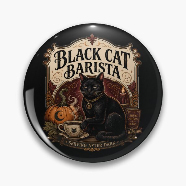 Item preview, Black Cat Barista — Black Cat Halloween designed and sold by RoyesButler.