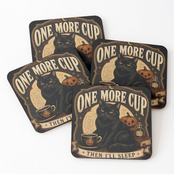 Item preview, One More Cup — Black Cat Halloween designed and sold by RoyesButler.