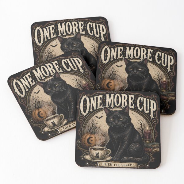 Item preview, One More Cup — Black Cat Halloween designed and sold by RoyesButler.