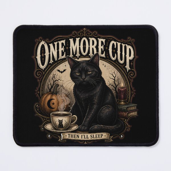 Item preview, One More Cup — Black Cat Halloween designed and sold by RoyesButler.