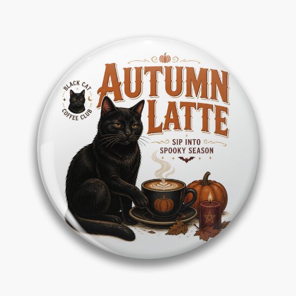 Item preview, Autumn Latte — Black Cat Halloween designed and sold by RoyesButler.
