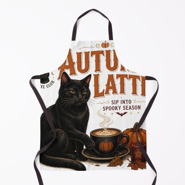Item preview, Autumn Latte — Black Cat Halloween designed and sold by RoyesButler.