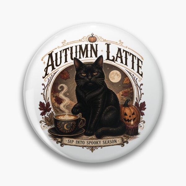 Item preview, Autumn Latte — Black Cat Halloween designed and sold by RoyesButler.