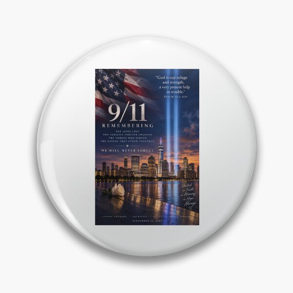 Item preview, We Will Never Forget – September 11 Memorial | Psalm 46:1 KJV designed and sold by     Crowned Canvas Studio ⭐ .