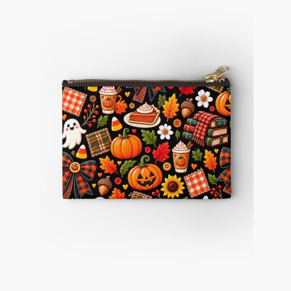 Item preview, Cozy Kawaii Halloween Fall Pattern – Jack O Lanterns, Ghosts, Pumpkin Spice, Plaid Bows & Autumn Leaves designed and sold by ALH Apparel.
