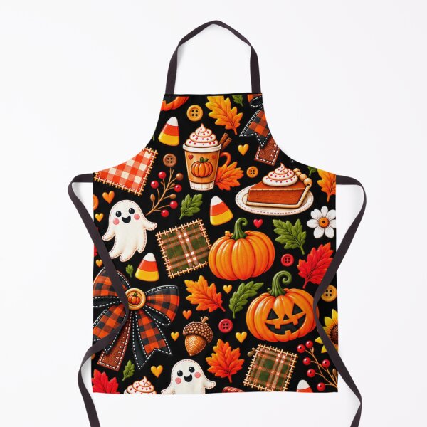Item preview, Cozy Kawaii Halloween Fall Pattern – Jack O Lanterns, Ghosts, Pumpkin Spice, Plaid Bows & Autumn Leaves designed and sold by ALH Apparel.