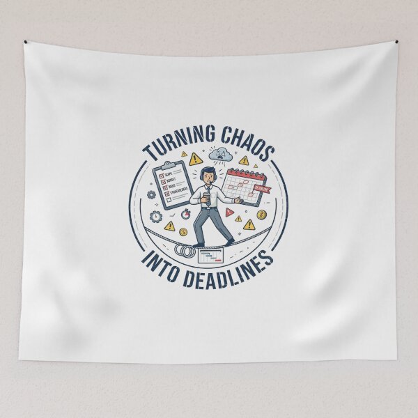 Item preview, Turning Chaos into Deadlines Funny Project Manager PM Life Design designed and sold by KreatoLab.