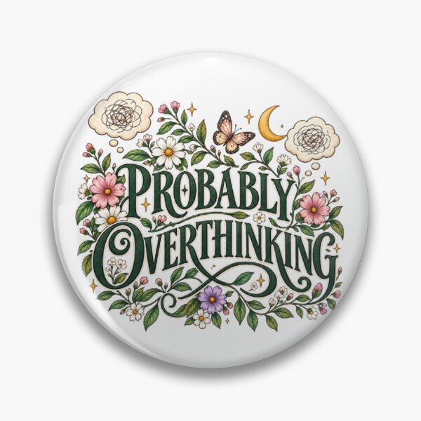 Item preview, Probably Overthinking Floral Botanical Funny Quote designed and sold by TibbuTees.