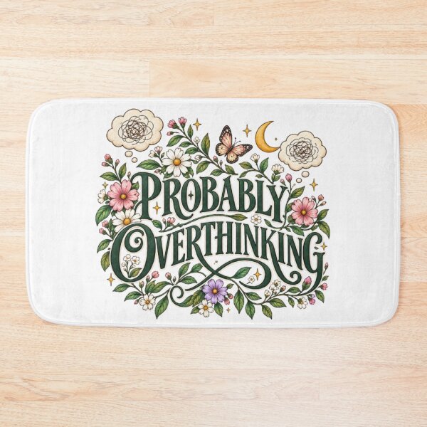 Item preview, Probably Overthinking Floral Botanical Funny Quote designed and sold by TibbuTees.