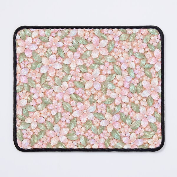 Item preview, Blush Pearlescent Floral Pattern with Sage Leaves designed and sold by OLAIZA.