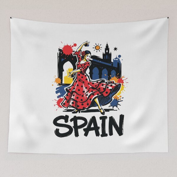 Item preview, Flamenco Dancer Spain Traditional Art Print designed and sold by Merch by Das Design Studio.