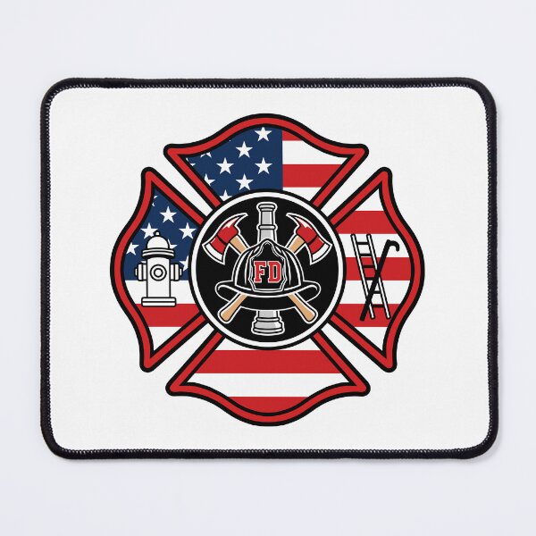 Item preview, Firefighter Maltese Cross American Flag Badge | Fire Dept designed and sold by Marshallamoakohene.