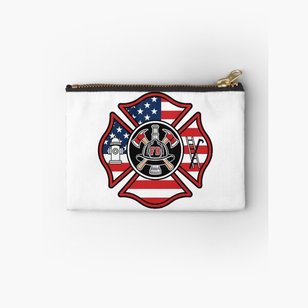 Item preview, Firefighter Maltese Cross American Flag Badge | Fire Dept designed and sold by Marshallamoakohene.