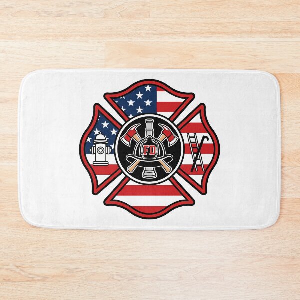 Item preview, Firefighter Maltese Cross American Flag Badge | Fire Dept designed and sold by Marshallamoakohene.
