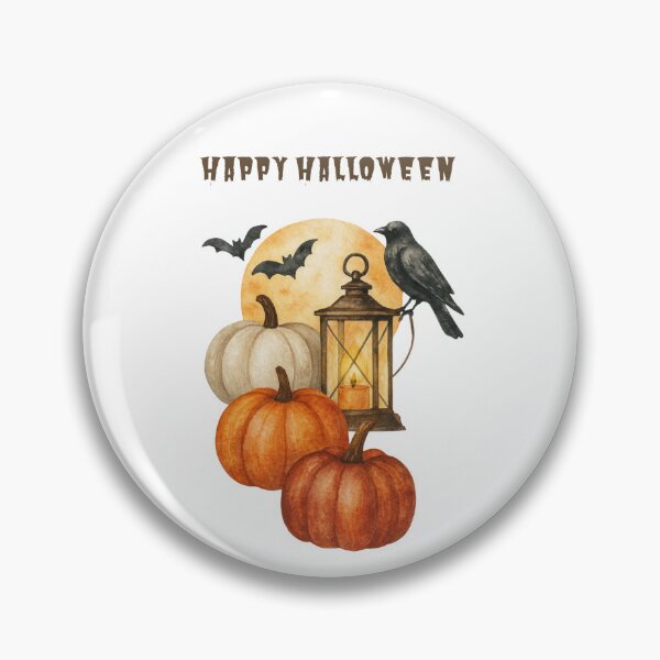 Item preview, Happy Halloween Pumpkin Crow Lantern designed and sold by MuzikAkademik.